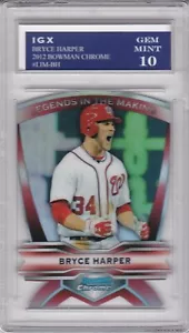 BRYCE HARPER ROOKIE CARD 2012 Bowman Chrome DIE-CUT $$ RC Baseball GEM MINT 10! - Picture 1 of 1