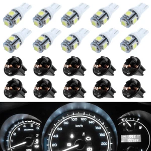 10X 5SMD White T10 194 LED Bulbs Instrument Gauge Cluster Dash Light W/ Sockets - Picture 1 of 8
