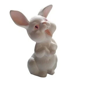 Easter Bunny Ceramic Vintage Laughing Rabbit Figurine Statue Garden Statue Decor - Picture 1 of 6