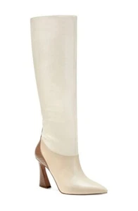 Louise Et Cie Boots Lo-Jacori Ivory Colorblock Leather High Heel NEW Size 8.5 - Picture 1 of 14