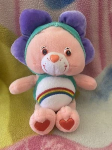 8" PLUSH PINK NATURAL WONDERS CHEER FLOWER PETALS CARE BEAR 1980s RETRO GIRL TOY - Foto 1 di 3