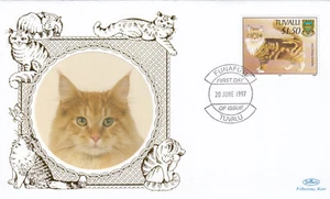 (98999) Tuvalu Benham Cats FDC 1997 - Picture 1 of 1