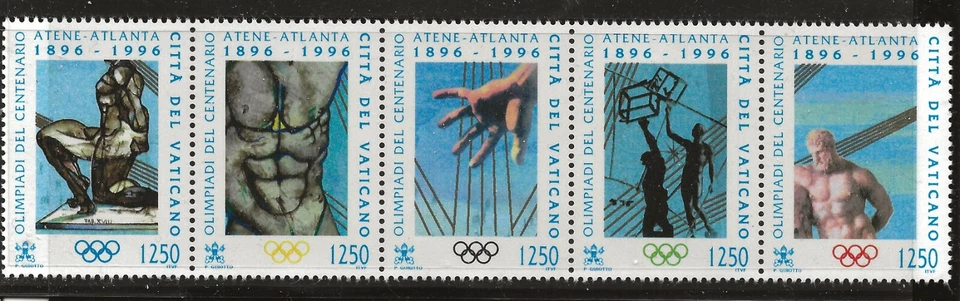 Vatican Scott #1011, Strip of 5 1996 Complete Set FVF MNH - Image 1 of 1