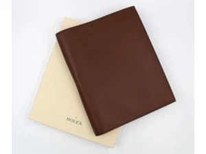 Rolex Porta Block Notes Pelle Marrone + Penna Verde Rolex Caran D'Ache Luxury - Imagen 1 de 10