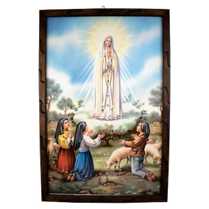 Marco de madera Nuestra Señora de Fátima | Arte religioso rústico | Mexicano #29 - Imagen 1 de 8