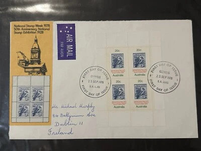 Australia 1978 FDC 50th Anniversary National Stamp Week GLENELG POSTMARK - Image 1 of 3