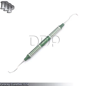 Gracey Curettes 13/14 Periodontal Dental Scalers Color Handle Green - Picture 1 of 3