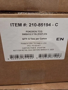 Pokemon Crown Zenith Tin Case of 6 Factory Sealed Galarian Birds - Photo 1 sur 3