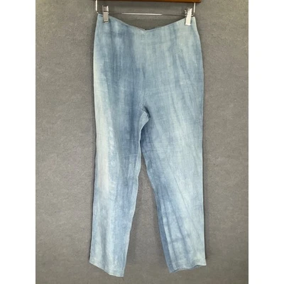 Брюки Ralph Lauren Collection женские размер 4 синие льняные прямые штанины фиолетовая этикетка - Изображение 1 из 4