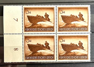 1944 German Stamps Block - Armed Forces Day MNH Assault Boat 3+2 rpf /733 - Picture 1 of 1