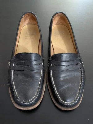 ZAPATOS MOCASINES FRYE OTIS DE CUERO NEGRO SIN CORDONES PENNY PARA MUJER 6 B Foto 1 de 4