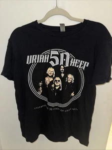 Uriah Heep Celebrating 50 Years Black T-Shirt Size Medium - Picture 1 of 3
