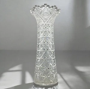American Brilliant Cut 1909 T. B. Clark Prima Donna Vase 13” - Picture 1 of 11