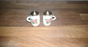 Vintage Miniature Floral Salt & Pepper Pots Shakers - Picture 1 of 3