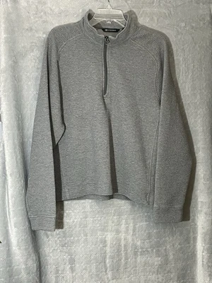 Cutter & Buck Men’s Large Gray Quarter Zip Pullover Textured Knit Sweater - Image 1 of 4