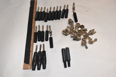 混批单声道立体声公头 1/4 英寸 RCA JACKS NOS — 第 1/4 张图片