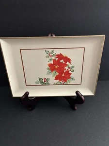 Vintage Otagiri Weihnachtsstern Tablett Weihnachten mit Ständer - Bild 1 von 2