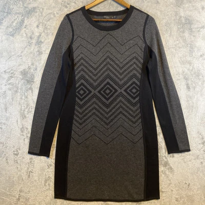 Vestido PrAna Para Mujer Talla M Gris Negro Mezcla Lana Delia Preppy Carrera Gorpcore Foto 1 de 4