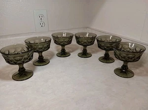Set of 6 Noritake Smoke Color Vtg Dessert Sherbet Champagne Glasses 4” 6oz GREAT - Picture 1 of 5