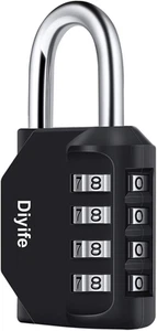 Combination Padlock, Diyife 4 Digit Heavy Duty Padlock Weatherproof Outdoor L... - Picture 1 of 11