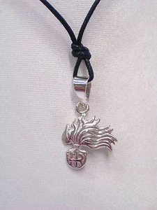 Fiamma dell'Arma dei Carabinieri : Ciondolo in Argento 925 - Pendente mis. media - Picture 1 of 9