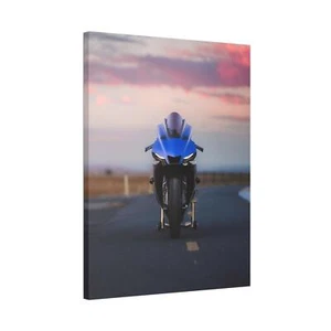 Yamaha R1 High Resolution Museum Quality Vertical Motorcycle Canvas Print #010 - Picture 1 of 10