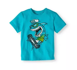 Garanimals Toddler Boys Graphic T Shirt Size 2T NEW Cool Skater Shark Blue - Picture 1 of 1
