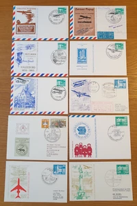 - 1975 to 1990 GERMANY - 17 x First Flight / Flown Postcard Covers DDR Job Lot D - Picture 1 of 13