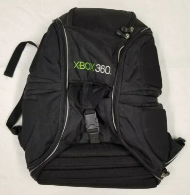 Microsoft Xbox 360 backpack black/green tavel bag carrying case - Image 1 of 4