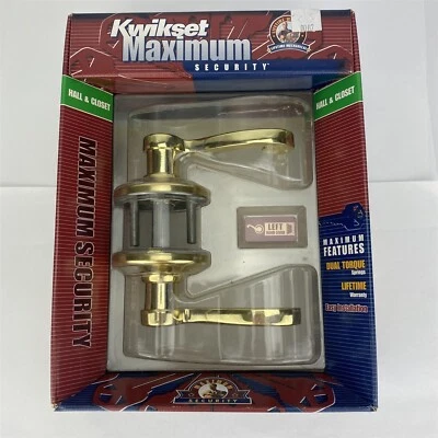 Рычаг для левой руки Kwikset Maximum Security холл и шкаф полированная латунь - Изображение 1 из 4