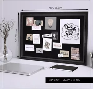 Stylish Large Black Cork Board - 30" x 20" for Creative Home Office Displays - Picture 1 of 9
