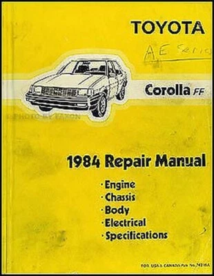 1984 Toyota Corolla Fwd Originale Riparazione Shop Manuale 84 Servizio Ruota Ant - Immagine 1 di 2