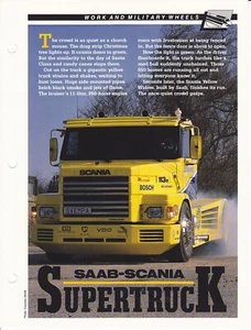 Saab-Scania SuperTruck YELLOW WIDOW 113H Racing Semi Spec Sheet Fact Card - Picture 1 of 2