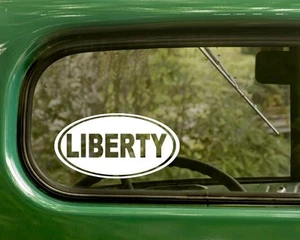 2 LIBERTY DECALs Freedom Oval Sticker For Bumper Car Truck Window Rv Laptop - Picture 1 of 1
