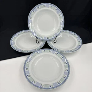 Oneida Table Trends Gaiety Set Of (4) 9 1/8” Rimmed Soup Pasta Bowls Porcelain - Picture 1 of 15