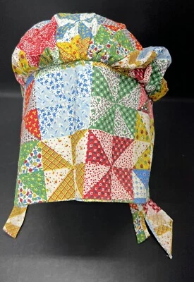 Primitive Pioneer Estilo Años 1800 Floral Agricultores Jardinería Sombrero de Sol Impresiones Calicó Foto 1 de 4