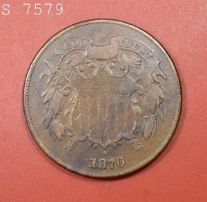1870 Two-Cent Piece "VF" *Free S/H After 1st Item* - Picture 1 of 2