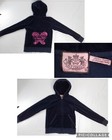 Juicy Couture Juniors/Kids Velour Hoodie Size 10 Navy Blue #J1859