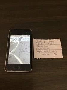 Apple iPod Touch 2nd Gen A1288 Black 8GB Cracked Screen Digitizer Not Working - Picture 1 of 4
