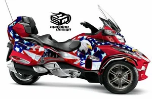 CanAm Spyder RT RT-S RT Limited graphic wrap decal kit "Patriot USA" 2010-2019 - Picture 1 of 6