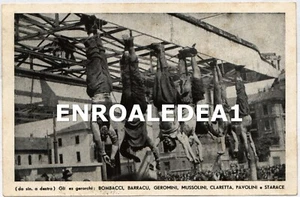 FOTOGRAFIA INEDITA CARTONCINO EPOCA MUSSOLINI DUCE PARTIGIANI PIAZZALE LORETO - Foto 1 di 1