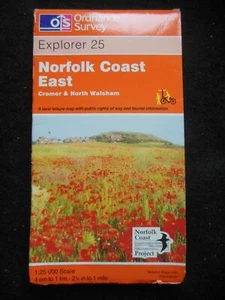 Ordnance Survey Explorer Map - Norfolk Coast East, Cromer, N Walsham - Sheet 25 - Picture 1 of 1