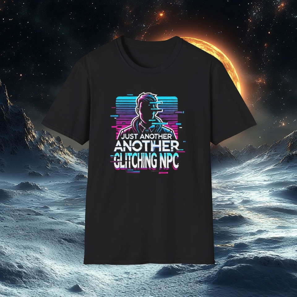 Camiseta unisex Glitching NPC, camiseta de videojuego, regalo de jugador, camiseta de juego retro Foto 1 de 1