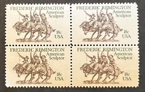 Scott#: 1934 - Frederic Remington 18¢ 1981 Block of Four MNHOG - Picture 1 of 1