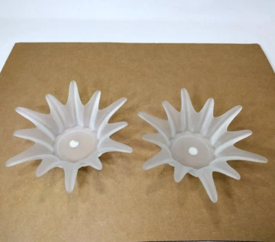 Candelabro de vidrio esmerilado 2-Partylite Splash Sunburst bola blanca GC Foto 1 de 4