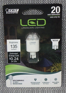 Wedge Base 2 Watt/20W 12 Volt Landscape Pathway Bulb 135 Lumens FEIT LVW18/LED