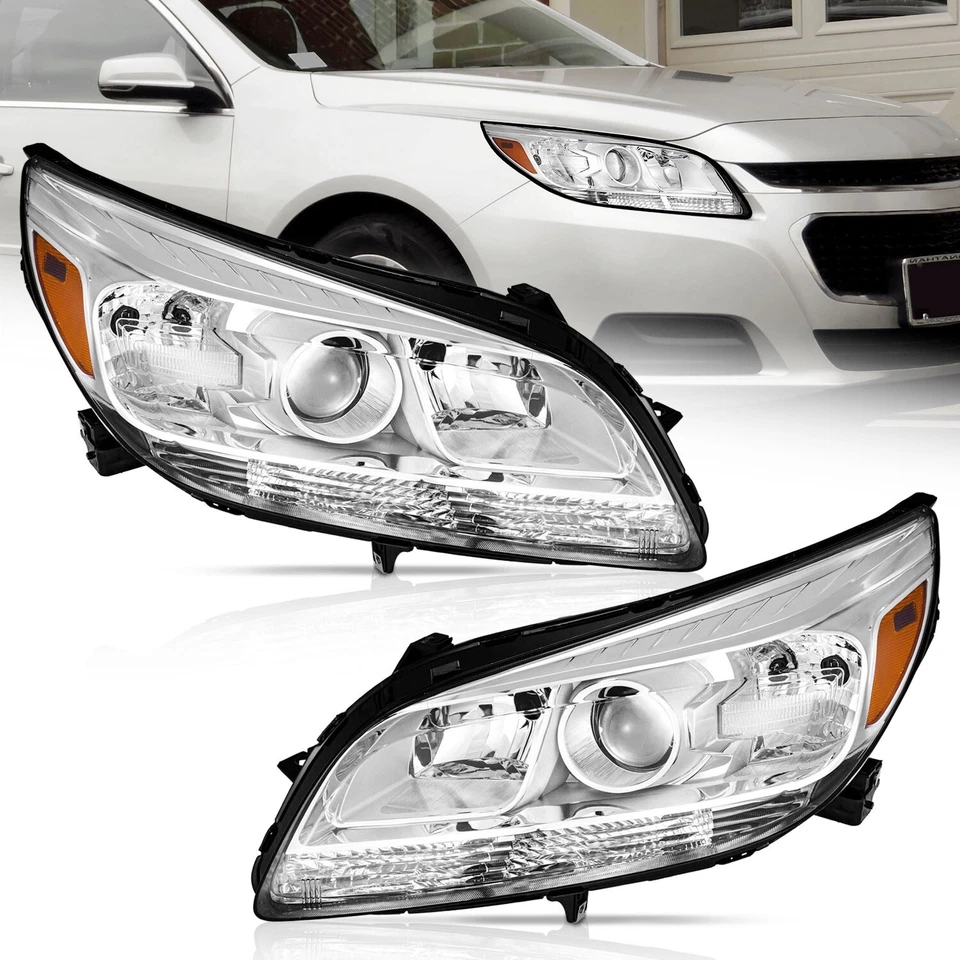 Pair Headlights For 2013-2015 Chevy Malibu Halogen Headlamp /2016 Malibu Limited Foto 1 de 1