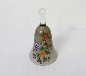 Jay Wilfred Glass Bell With Italian Floral Design Very Good Condition 17cm High - Picture 1 of 4