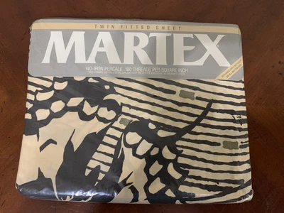Martex Mariposa Bakuba Twin Fitted Sheet Percale Combed Cotton NIP - Image 1 of 4