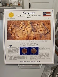 1999 P&D Georgia PCS Statehood Quarter & Stamp Vol 1 Sheet - FREE SHIPPING - Picture 1 of 6